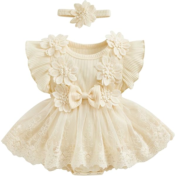 Amazon.com: Baby Girl Summer Clothes Fly Sleeve Mesh Tulle